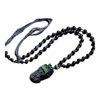Collier talisman, Pendentif Feng Shui, amulette Feng Shui Pixiu/Piyao collier naturel noir obsidienne arc-en-ciel oeil chakra équilibrage pendentif collier cristal éloigner les mauvais esprits Talisma