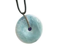 Collier talisman, Pendentif Feng Shui, boucle d'harmonie aigue-marine Feng Shui/pièce de monnaie ancienne, collier pendentif de richesse, amulette en cristal de chakra, richesse chanceuse, éloigner le