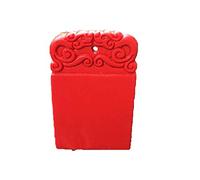 Collier talisman, Pendentif Feng Shui, carte de Jade tête de Dragon sculptée en cinabre rouge for hommes et femmes amoureux, pendentif en Jade classique Vintage
