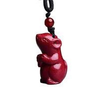Collier talisman, Pendentif Feng Shui, Collier de richesse Feng Shui Cinabar Authentique Pendentif en jade Chakra Cristal Chanceux Richesse Éloigner les mauvais esprits Chaîne de pull Cadeau inspirant
