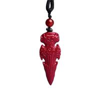 Collier talisman, Pendentif Feng Shui, Collier de richesse Feng Shui Cinabar Authentique Pendentif en jade Chakra Cristal Chanceux Richesse Éloigner les mauvais esprits Chaîne de pull Cadeau inspirant