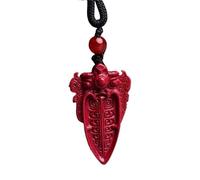 Collier talisman, Pendentif Feng Shui, Collier de richesse Feng Shui Cinabar Authentique Pendentif en jade Chakra Cristal Chanceux Richesse Éloigner les mauvais esprits Chaîne de pull Cadeau inspirant