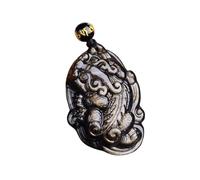 Collier talisman, Pendentif Feng Shui, collier en obsidienne dorée Pi Xiu, chaîne de perles sculptées, collier en obsidienne noire naturelle, amulette de richesse, collier Feng Shui for le succès, cad
