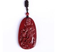 Collier talisman, Pendentif Feng Shui, collier pendentif bodhisattva cinabre violet naturel amulette de richesse Feng Shui contre le chakra maléfique pendentif de méditation cadeau porte-bonheur régla