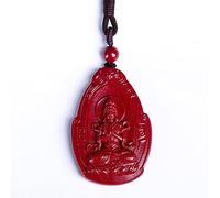Collier talisman, Pendentif Feng Shui, collier pendentif bodhisattva cinabre violet naturel amulette de richesse Feng Shui contre le chakra maléfique pendentif de méditation cadeau porte-bonheur régla