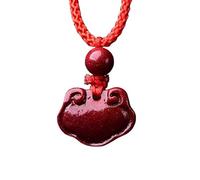 Collier talisman, Pendentif Feng Shui, collier pendentif cinabre violet bouddha Guanyin sac d'argent gourde serrure d'harmonie Feng Shui richesse amulette spirituelle contre pendentif chakra maléfique