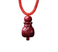 Collier talisman, Pendentif Feng Shui, collier pendentif cinabre violet bouddha Guanyin sac d'argent gourde serrure d'harmonie Feng Shui richesse amulette spirituelle contre pendentif chakra maléfique