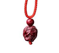 Collier talisman, Pendentif Feng Shui, collier pendentif cinabre violet bouddha Guanyin sac d'argent gourde serrure d'harmonie Feng Shui richesse amulette spirituelle contre pendentif chakra maléfique