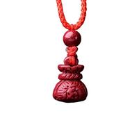 Collier talisman, Pendentif Feng Shui, collier pendentif cinabre violet bouddha Guanyin sac d'argent gourde serrure d'harmonie Feng Shui richesse amulette spirituelle contre pendentif chakra maléfique