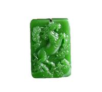 Collier talisman, Pendentif Feng Shui, collier pendentif Feng Shui en jade vert foncé for femme véritable yoga jaspe zodiaque cheval immédiatement fortune mode de bon augure