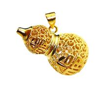 Collier talisman, Pendentif Feng Shui, collier pendentif gourde en or de sable vietnamien ajouré ouvrable amulette de richesse Feng Shui contre le pendentif chakra maléfique cadeau porte-bonheur régla