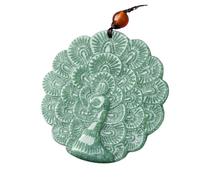 Collier talisman, Pendentif Feng Shui, collier pendentif paon en jadéite de richesse Feng Shui, amulette Reiki en cristal de chakra authentique, porte-bonheur, éloigne les mauvais esprits, cadeau insp