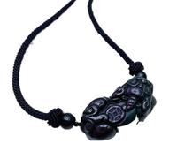 Collier talisman, Pendentif Feng Shui, Feng Shui Pixiu/Piyao Pendentif Noir Obsidienne Cristal Blanc for Dames Hommes Quartz Collier Chanceux Amulette Richesse Collier Amitié Diplômés Jour Cadeau 2022