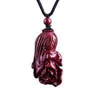 Collier talisman, Pendentif Feng Shui, Feng Shui Richesse Cinabre Chou Chinois Pendentif Collier Authentique Chakra Cristal Reiki Amulette Chanceux Richesse Éloigner Les Mauvais Esprits Collier Cadeau