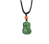 Collier talisman, Pendentif Feng Shui,Hotan Jasper Jade Épinards Vert Délicat Petit Chou Jade Pendentif Hommes et Femmes Modèles Rétro Style Ethnique Cadeau