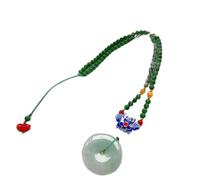 Collier talisman, Pendentif Feng Shui, pendentif boucle d'harmonie en jade naturel Feng Shui Fortune chaîne de pull sac d'argent pendentif collier Reiki Chakra méditation cristal richesse collier bijo