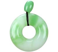 Collier talisman, Pendentif Feng Shui, pendentif Feng Shui en jade vert émeraude for femme, véritable fleur de yoga, boucle de paix