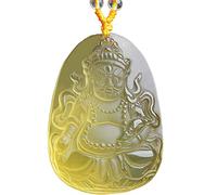 Collier talisman, Pendentif Feng Shui, pendentif topaze tantrique noir Fortuna collier masculin pendentif Fortuna tibétain modèle féminin bijoux Fortuna jaune