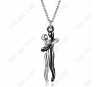 Collier - TD® - Couple - Pendentif en cuivre - Chaîne en acier inoxydable - Unisexe