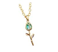 Collier tendance au design de tulipes délicates en or avec cristaux, idéal pour un usage quotidien ou une fête, style vintage, taille unique, Comme décrit, Comme décrit