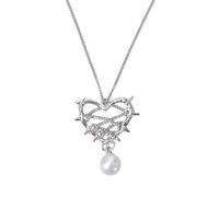 Collier tendance avec pendentif en forme de cœur d'épine fait à la main - Chaîne élégante pour femme et fille - Accessoire élégant