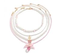Collier tendance avec pendentif en forme de fraise et nœud ajoute des perles d'imitation à n'importe quel style élégant, accessoire de mode, collier unique fait à la main