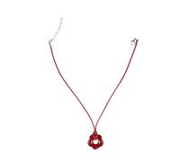 Collier tendance avec pendentif fleur pour clavicule - Chaîne de cou simple - Réglable - Corde cirée tressée - Collier avec pendentif creux pour femme, taille unique, Comme décrit, Comme décrit.