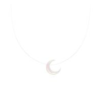 Collier tendance avec pendentif lune ultra-fine - Chaîne invisible - Bijou pour femme