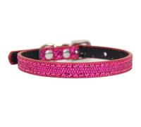 Collier tendance pour chat - Collier réglable en cuir synthétique - Collier pour chien - Collier durable - Convient pour les petites races, chiens, chatons, chiots, chatons, rouge rose, 1,5 x 37 cm