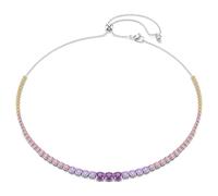 Collier Tennis Matrix, Dégradé de tailles rondes, Multicolore, Métal rhodié OS