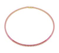 Collier Tennis Matrix, Taille ronde, Rose, Placage de ton or M