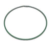 Collier Tennis Matrix, Taille ronde, Vert, Métal plaqué ruthénium L