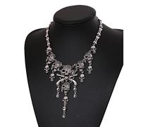Collier Tête de Mort, Collier Rock, Colliers Halloween, Collier Pendentif Tête de Mort Classique, Collier Cthulhu, Collier Tête de Mort, Punk Collier Tête de Mort,Bras Squelette Collier,Métal Vintage