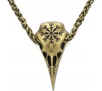 Collier tête de mort KRUKA symbole ODYN celtique 127