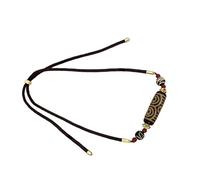 Collier tibétain traditionnel de perles Dzi fait à la main, symbole de protection des neuf yeux, chaîne de cou pour équilibrer l'énergie, rituels, sagesse, protection de puissance, One Size, Comme