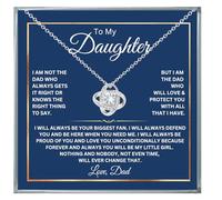Collier « To My Daughter » de la part d'un papa avec message sincère, cadeau d'anniversaire pour fille adulte, collier pour père fille, cadeau pour ma fille, 1, Acier inoxydable, Zircone cubique