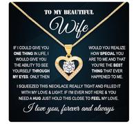 Collier « To My Wife from Husband with Heartfelt Message », « To My Soulmate » pour femme, collier pour femme de la part d'un mari, cadeau d'anniversaire pour elle, cadeau d'anniversaire pour femme