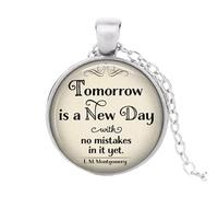 Collier « Tomorrow is a Day with no mistakes in it », L.M. Montgomery Jewelry, littéraire Anne of Green Gables », nan