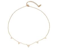 Collier ton or, pendentifs géométriques superposés à strass et pointes, chaîne fine réglable, bijou de mode pour femme, élégant, à porter au quotidien, avec fermoir mousqueton
