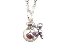 Collier tortue de mer en argent sterling 925, petit pendentif œuf à couver, océan, vie aquatique, animal marin, bijoux de plage, charme nature | avec chaîne de 45 cm | plaqué argent | L_PN_0612