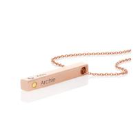 Collier Totem 3D personnalisé avec diamant et pierre de naissance - Cadeau délicat pour Noël, fête des mères - Bijoux personnalisés pour elle, femme, maman, Various, Argent sterling, Pas de gemme