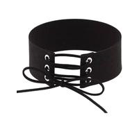 Collier touché velours a laçage noir