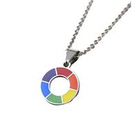 Collier Trans Accessoire pour Unisexe, Collier Pendentif Rond Arc-en-Ciel Gay lesbien LGBT Drapeau de fierté Gay, Collier bisexuel, Collier transgenre, Collier de Vacances à Double Vénus