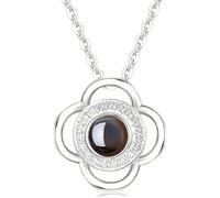 Collier trèfle à quatre feuilles « Dich ich Liebe » en 100 langues gravé, collier d'amour pour petite amie, cadeaux pour femme, fête des mères, Saint-Valentin, Noël, mittelgroße, bronze, Mittelgroße