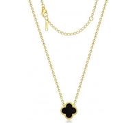 Collier trèfle à quatre feuilles plaqué or 18 carats - En acier inoxydable - Bijoux hypoallergéniques - Pour la Saint-Valentin, la fête des mères, Noël - Pour femme et fille