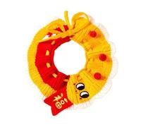 Collier tricoté pour animal de compagnie | Bavoir pour chaton Année du serpent - Collier mignon réglable pour chats et chiens pour accessoires de photographie d'anniversaire