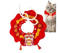 Collier tricoté pour chats,colliers tricotés pour chats,Collier de chat au crochet avec corde réglable - Collier pour chiot fait à la main, collier pour chaton du Nouvel An pour chats, chiens, chaton,