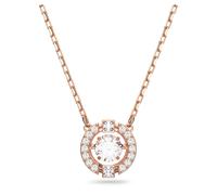 Collier Una, Taille ronde, Blanc, Placage de ton or rosé OS