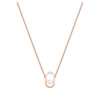 Collier Una, Taille ronde, Forme ovale, Blanc, Placage de ton or rosé OS