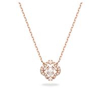 Swarovski Collier Una, Trèfle à quatre feuilles blanc, placage ton or rosé, OS